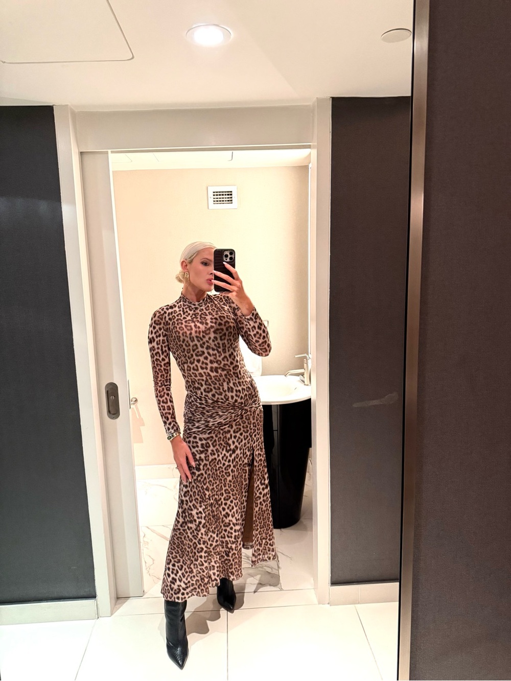 Bardot Leopard-Print Twist-Waist Maxi Dress - Brown